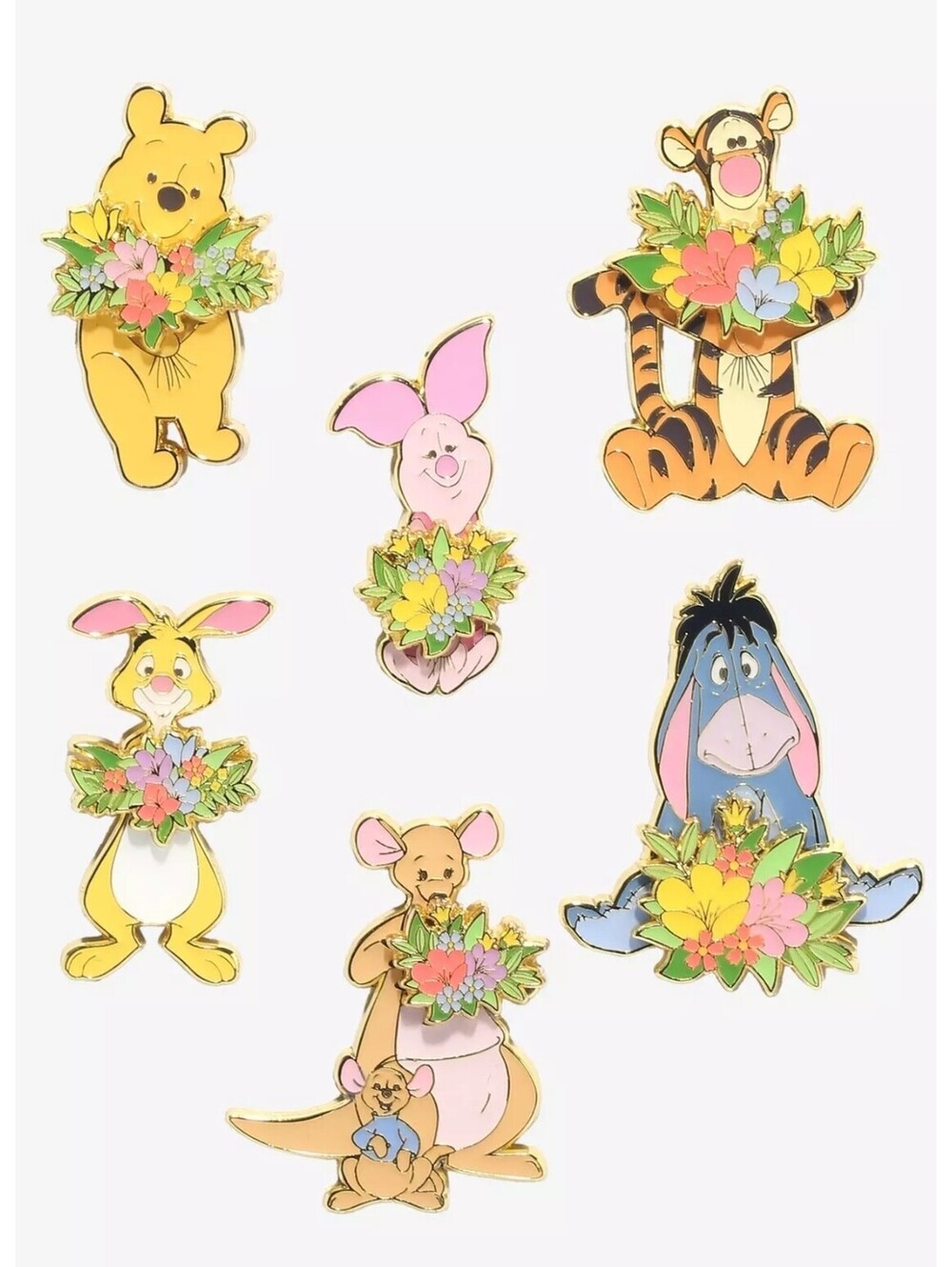 Loungefly Disney Winnie the Pooh Floral Blind Box Enamel Pin - Full Set